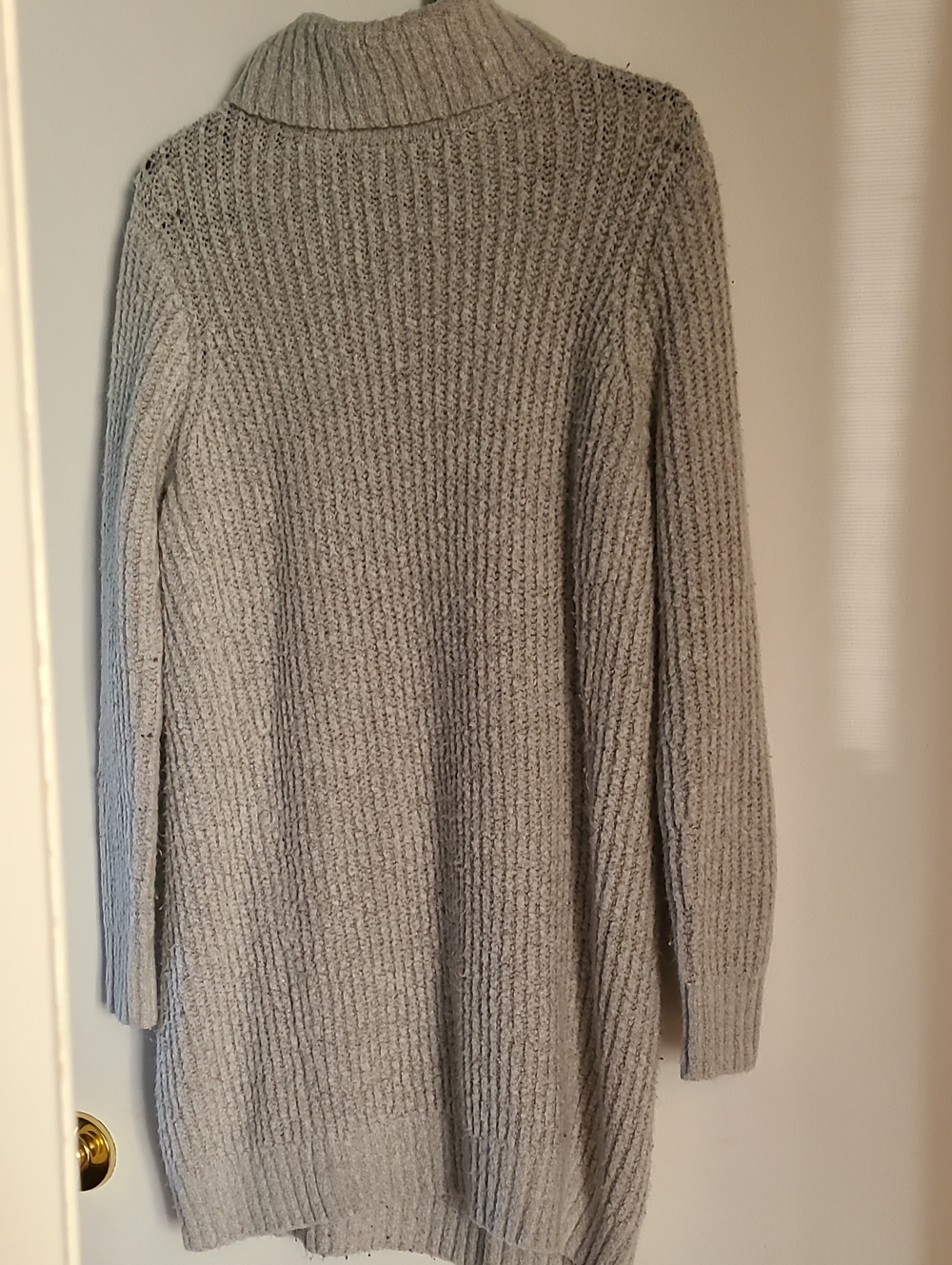 Dynamite Light Gray Ribbed Turtleneck Sweater Dress